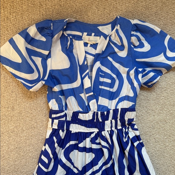 Anthropologie Blue and White Somerset Women's Dress Sz S - Picture 4 of 9